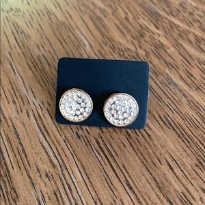 Crystal pave gold studs